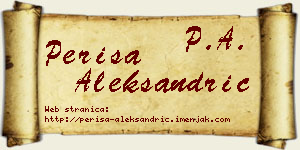 Periša Aleksandrić vizit kartica
